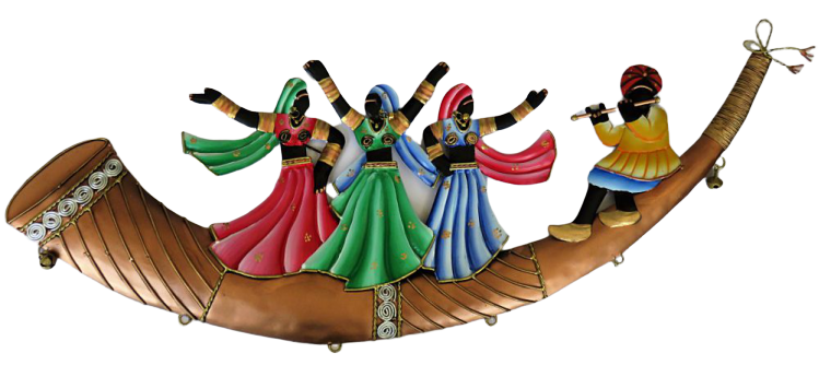IndicHues Wrought Iron Tribal Folk Dancers Wall Art Decorative for Home Decor