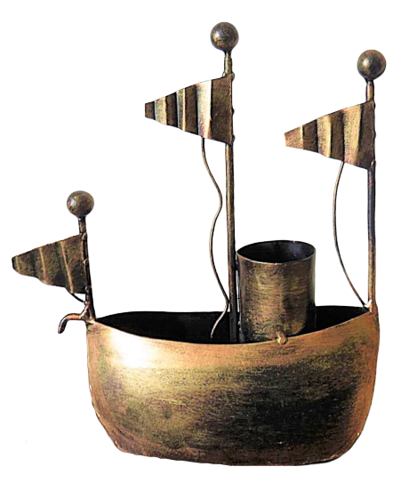 IndicHues Handmade Wrought Iron Ship Pen Stand - IndicHues