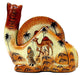 IndicHues Floral Handpainted Paper Mache Coaster set in Camel shape - IndicHues