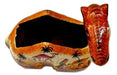 IndicHues Floral Handpainted Paper Mache Coaster set in Camel shape - IndicHues