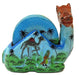IndicHues Floral Handpainted Paper Mache Coaster set in Camel shape - IndicHues