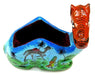 IndicHues Floral Handpainted Paper Mache Coaster set in Camel shape - IndicHues