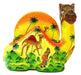 IndicHues Floral Handpainted Paper Mache Coaster set in Camel shape - IndicHues