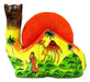 IndicHues Floral Handpainted Paper Mache Coaster set in Camel shape - IndicHues