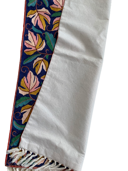 IndicHues Crewel Embroidered With Silk Thread Rug From Kashmir