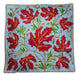 IndicHues Hand Embroidered Kashmiri Crewel 16x16 Cushion Cover in Red Chinar motif with Light Blue Base - IndicHues