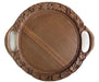 IndicHues Wooden Handmade Carved Round Serving Tray, 12 inch diameter from Kashmir