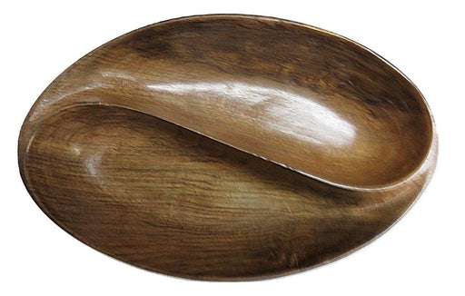 IndicHues Wooden Simple Elegant two section handcrafted bowl from Kashmir - IndicHues