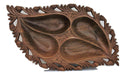 IndicHues Wooden Handcrafted Large Serving bowl with 4 compartments from Kashmir - IndicHues