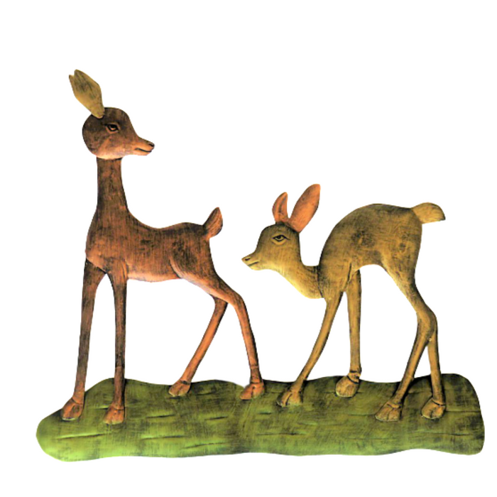 IndicHues Set of Deer in Jungle Wall Art in Wrought Iron