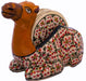 IndicHues Floral Handpainted Paper Mache Coaster set in Camel shape - IndicHues