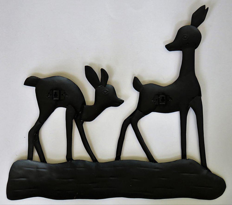 IndicHues Set of Deer in Jungle Wall Art in Wrought Iron - IndicHues