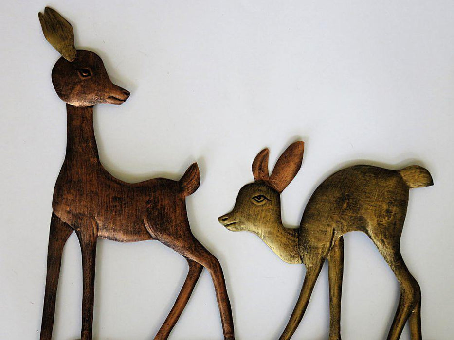 IndicHues Set of Deer in Jungle Wall Art in Wrought Iron - IndicHues