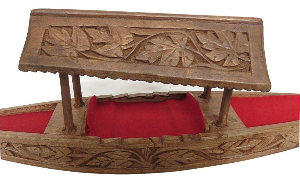 IndicHues Wooden Handcrafted 15 inch Shikara from Kashmir - IndicHues