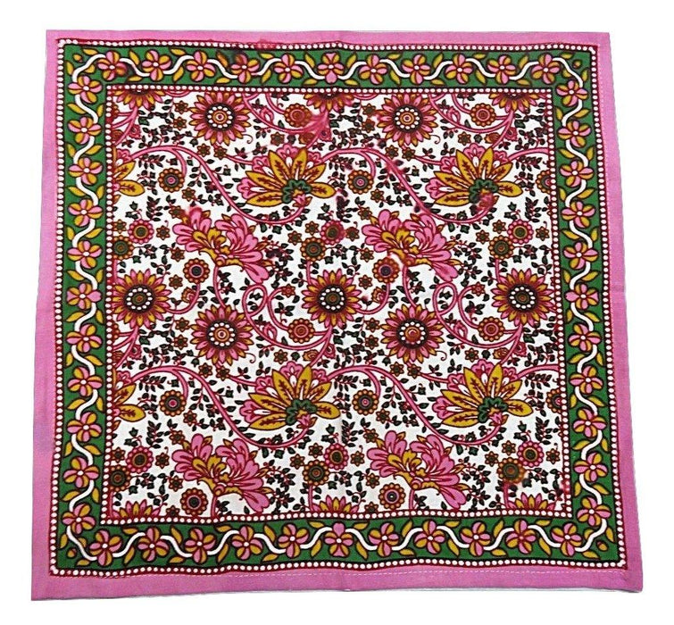 IndicHues Screen Printed Cotton Table Napkins in Set of 6 from Rajasthan - IndicHues